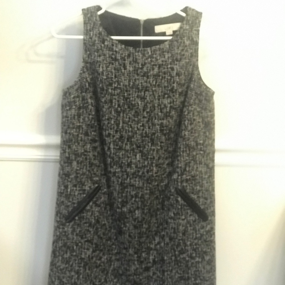 Loft Black/White Tweed Dress